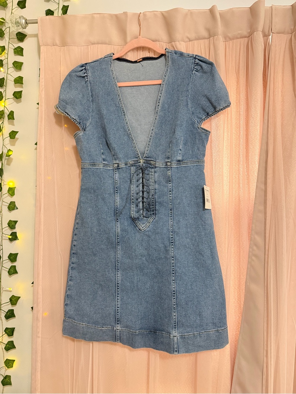 NWT FREE PEOPLE something sweet denim mini dress